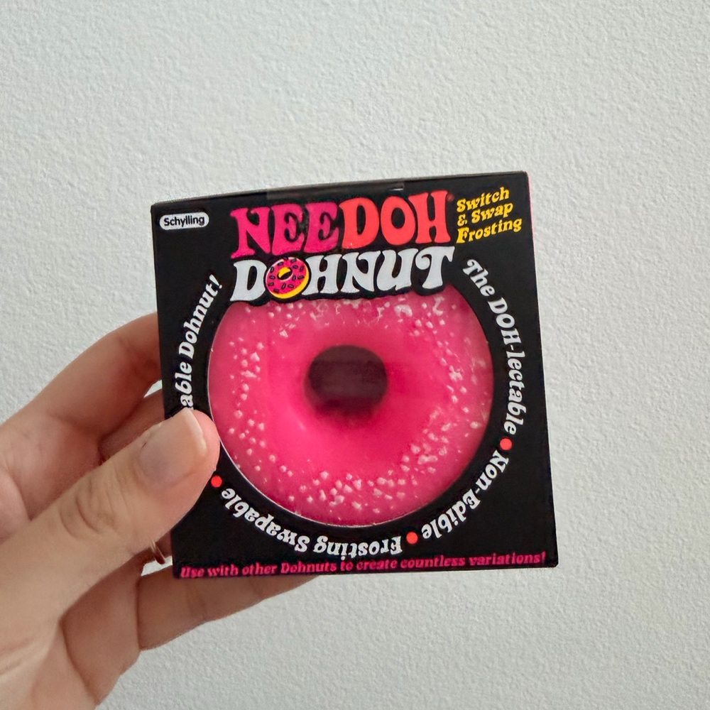 NEW! NeeDoh Donut~ Orange with Pink Frosting and Sugar ~Squishy Fidget Toy